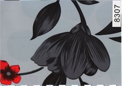 8307 D&B 45 см/8 м красные цветы на сером 8307*