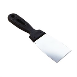 Шпатель  60мм гладкий нерж. сталь с пластмассовой ручкой БИБЕР (12шт/уп) 35202