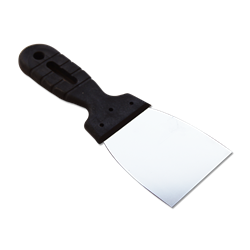 Шпатель  80мм гладкий нерж. сталь с пластмассовой ручкой БИБЕР (60шт/уп) 35203