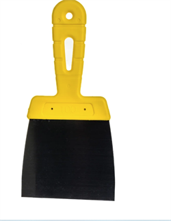 Шпатель 100мм гладкий нерж. сталь с пластмассовой желтой ручкой БИБЕР Мастер(12шт/уп) ПОД ЗАКАЗ 35174