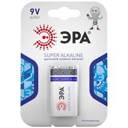 Элемент питания ЭРА 6LR61-1BL (крона) SUPER Alkalaine (1шт/уп)  С0038445