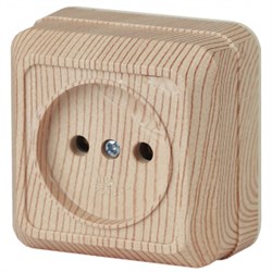 2-201-11 Intro Розетка 2Р, 16АХ-250В, ОУ, Quadro, сосна (одноместная) Б0053781