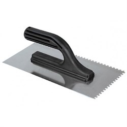 Гладилка 130х270мм с квадрат. зубом 6х6, пласт. ручка (2 стороны плоские) БИБЕР(24шт/уп) 35313