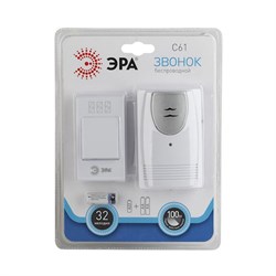 Звонок ЭРА C61 беспроводной (32 мелодии - полифония, динамик со светод индикатором) Б0018093