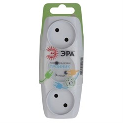 Тройник ЭРА 3гн б/з (белый) SP-3-W C0045527 - фото 71889