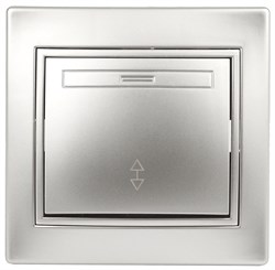 1-103-03 Intro Переключатель, 10А-250В, IP20, СУ, Plano, алюминий под заказ Б0030038