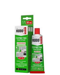 Герметик KUDO KST-120 силиконовый санитарный прозрачный, в тюбике 85 мл (24шт) KST-120b