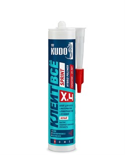 Клей монтажный "КУДО" SPRINT клеит все  на основе гибридных полимеров белый 280 мл (12шт) KX-4W