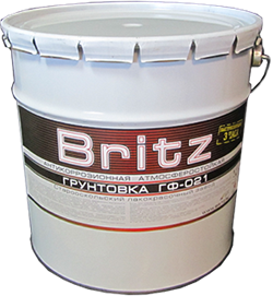 Грунтовка ГФ-021 «BRITZ» красно-коричневая 25 кг ГОСТ 25129-82 5874