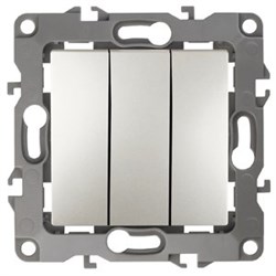 12-1107-15 ЭРА Выключатель тройной,10АХ-250В, Эра12, перламутр Б0019302