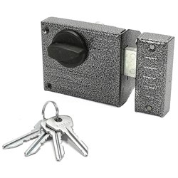 Замок накладной цилиндровый НОРА-М  ЗН1-2 (1-6) -серебро  12837