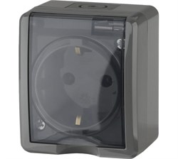 11-2401-03 ЭРА Розетка 2P+E IP54, 16A-250В, ОУ, Эра Эксперт, серый  Б0020713