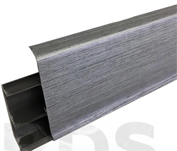 Плинтус напольный с кабель-каналами 70мм "Деконика" Алюминий темный 187 (20шт/уп) Д-П70 187 АЛМ ТЕМ