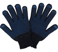 Перчатки х/б С ПВХ, 5 нит.10 класс,(черные) (300пар/уп) 00-00014636