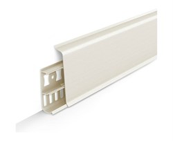 Плинтус напольный с кабель-каналами 85мм "Деконика" кремово-белый 033 (20шт/уп) Д-П85 033 КРМ БЕЛ