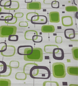 pn033 DEKORON 45 см/8 м витраж цветной	 на белом зеленые и фиолетовые круги																									 00104713