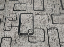 pn035 DEKORON 45 см/8 м витраж цветной	 на сером квадраты черные большие																												 00104715