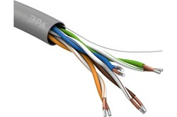 Кабель витая пара ЭРА SIMPLE U/UTP 4x2x25 AWG Cat5e CCA PVC 305м Б0044435