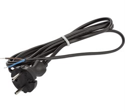 Шнур для бра 2х0,75мм2 3,0м с вилкой б/з черный 2,5А																														 Б0055560