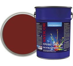 Грунт-эмаль ПРОСТОКРАШЕНО по ржавчине 3 в 1 красно-коричневая 5 кг(2шт/уп)																										 70266