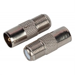 Переходник ЭРА SIMPLE гнездо F-штекер TV упаковка 100 шт. Б0048288