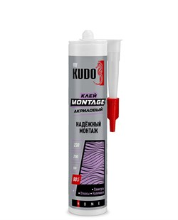 Клей монтажный "KUDO" HOME inv. Мontage на акриловой основе, белый, 280 мл KBK-321
