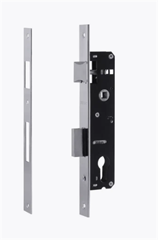 Замок врезной цилиндровый НОРА-М КЗВУ-115 узкопрофильный - Хром - 30-85мм 19422