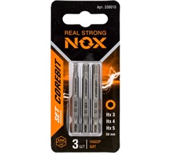 Биты HX 3(1шт)+HX4(1шт)+HX5(1шт)х50мм COREBIT NOX шестигранные (3шт/уп)( 336010