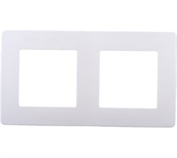 12-5102-01 ЭРА Рамка для розеток и выключателей на 2 поста, Сатин белый Б0052509