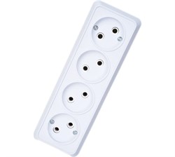 2-207-01 Intro Розетка 4х2Р 16А-250В, IP20, ОУ, Quadro, белый Б0053829