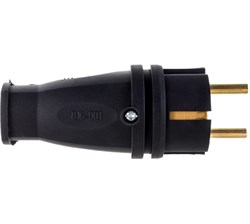 Вилка Vх10-B-IP44 ЭРА каучуковая c/з 16А IP44 прямая черная Б0055414