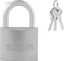 Замок навесной НОРА-М ЗН-808дд - Серебро - 38 мм 19802