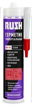Герметик RUSH RSK-101 силиконовый универсальный, белый 240 мл (20шт) RSK-101b
