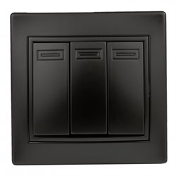 1-106-05 Intro Выключатель тройной, 10А-250В, IP20, СУ, Plano, антрацит  Б0053795