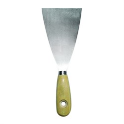 Шпатель  75мм гладкий нерж. сталь с деревянной ручкой БИБЕР (12шт/уп) 35107