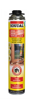 Пена профессиональная SOUDAL пистолетная, светло-желтый,летняя (+5) 750 мл (12шт/уп)  113986