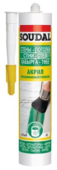 Герметик SOUDAL акриловый белый картридж 280 мл (15шт/уп) 105877