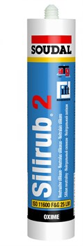 Герметик SOUDAL Silirub 2 F нейтральный универсальный бесцветный картридж 300 мл (15шт/уп) 157057