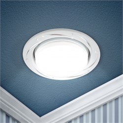 Светильник KL 77 AL/WH /1  ЭРА под лампу Gx53,220V, 13W, серебро/белый Б0048963-