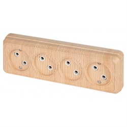 2-207-11 Intro Розетка 4х2Р 16А-250В, IP20, ОУ, Quadro, сосна Б0053836