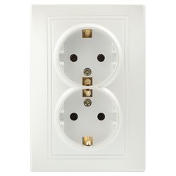 1-205-06  Intro Розетка 2X2P+E Schuko, 16А-250В, IP20, СУ, Plano, перламутр Б0053920