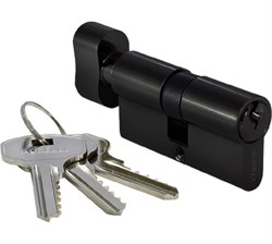 Ключевой цилиндр 60CK BL с заверткой (60мм) цвет-черный 9012520