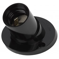 Патрон ЭРА Е27 настенный, бакелит, черный (x50) ЭРА Б0044082 - фото 76510