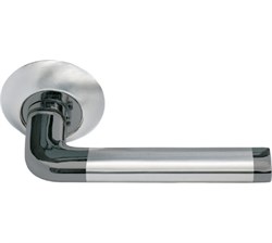 Ручка дверная  МОРЕЛЛИ  МН-03,SN/BN "Колонна",бел,никель/черн.никель 9010555