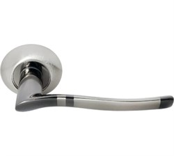 Ручка дверная  МОРЕЛЛИ  МН-04,SN/BN "Фонтан",бел,никель/черн.никель 9010556