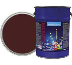 Грунт-эмаль ПРОСТОКРАШЕНО по ржавчине 3 в 1 шоколадная 5 кг(2шт/уп) 70270
