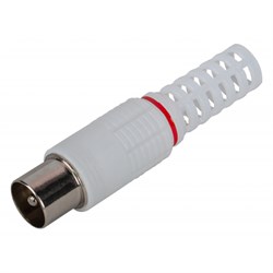 Разьем ЭРА  R-TV04, штекер TV без пайки,белый Б0048305