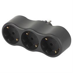 Тройник ЭРА SPx-3e-B на 3 розетки с/з 16А ,черный Б0059723 - фото 76788