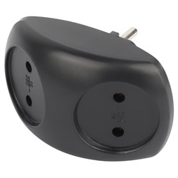 Тройник ЭРА SPx-2-В на 2 розетки б/з 10А ,черный Б0059720 - фото 76790