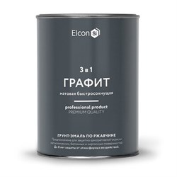 Грунт-эмаль по ржавчине Elcon 3 в 1 матовая графит RAL 7024 2 кг (4шт) 00-00463008